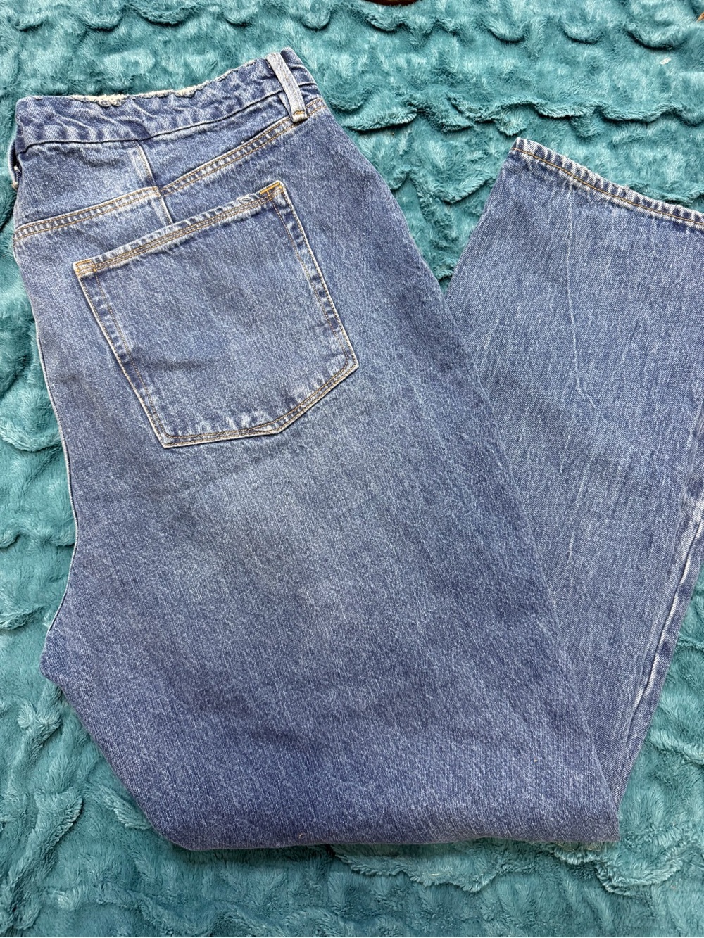 Good American Size 16 90s High Rise Rigid Straight Leg Jeans Blue - Picture 4 of 5